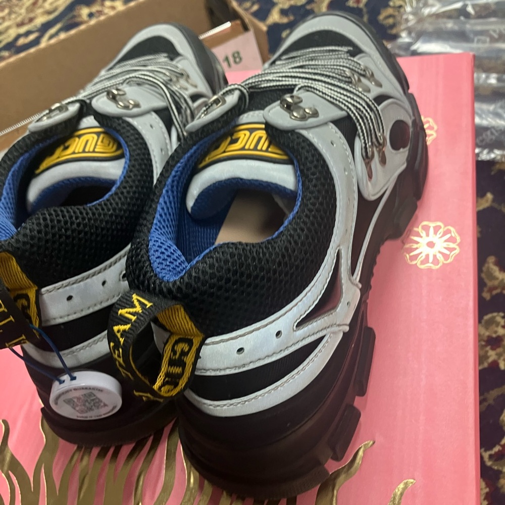 Gucci designer Holiday 2018 Flashtrek Trainers Boots Sneakers Rare Shoes Size 12 - Picture 10 of 16
